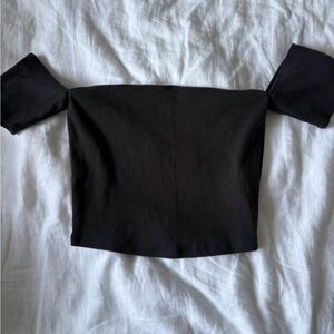 Abercrombie & Fitch Black Off-Shoulder Crop Top